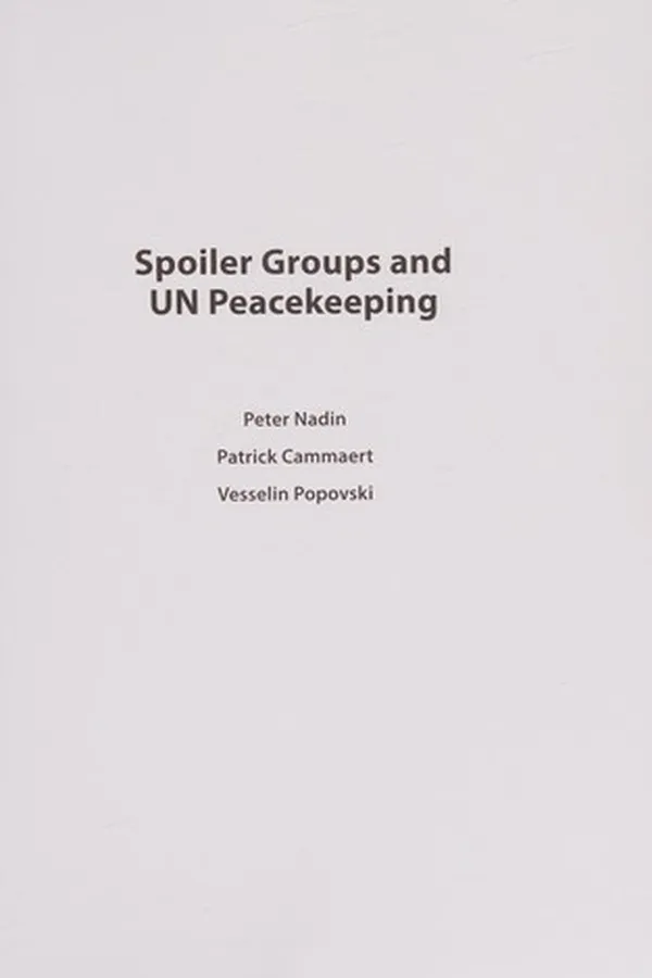 Capa de Spoiler groups and UN peacekeeping