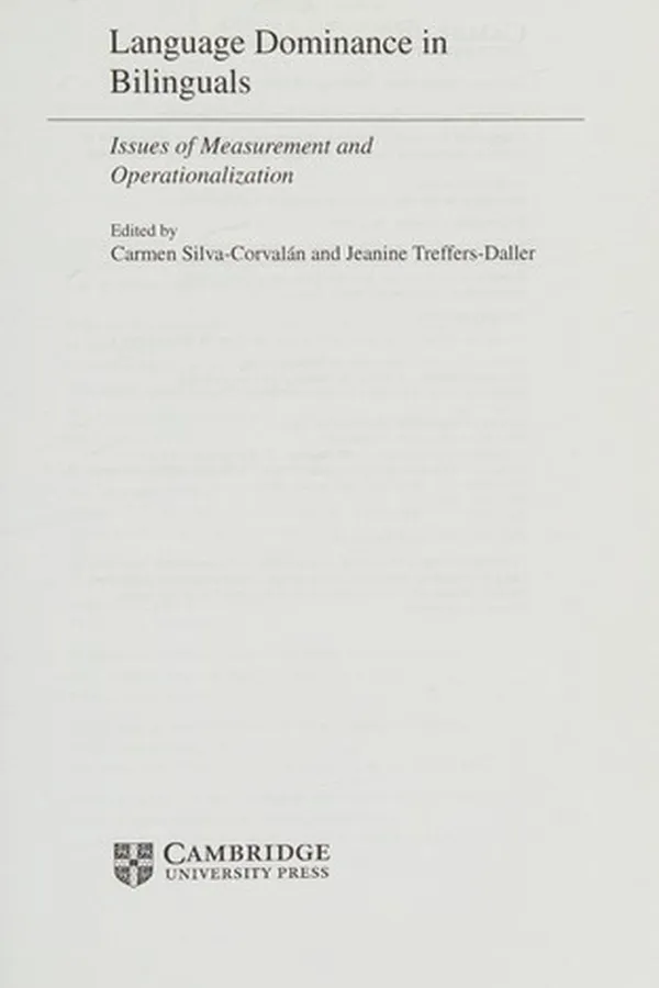 Capa de Language dominance in bilinguals
