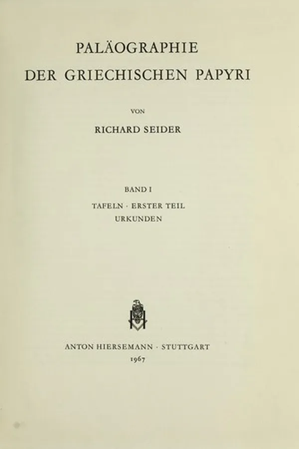 Cover of Handbuch der griechischen Paläographie