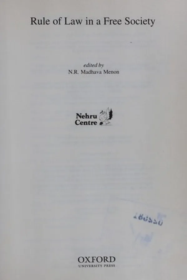 Capa de Rule of law in a free society