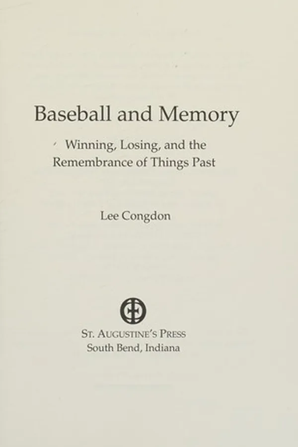 Cover of Baseball and memory