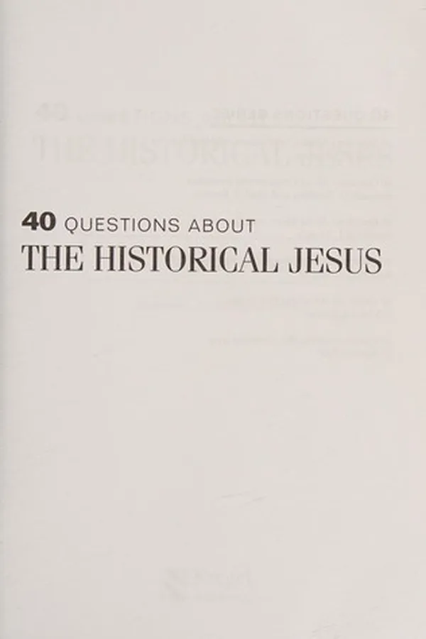 Capa de 40 questions about the historical Jesus