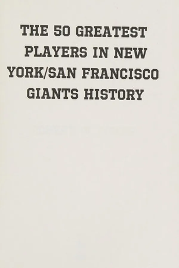 Capa de The 50 greatest players in San Francisco/New York Giants history