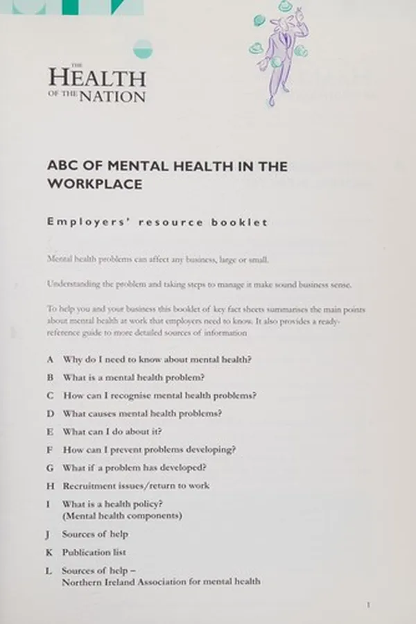 Capa de ABC of Mental Health in the Workplace