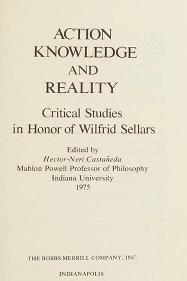 Capa de Action, Knowledge and Reality. Studies in Honor of Wilfred Sellars