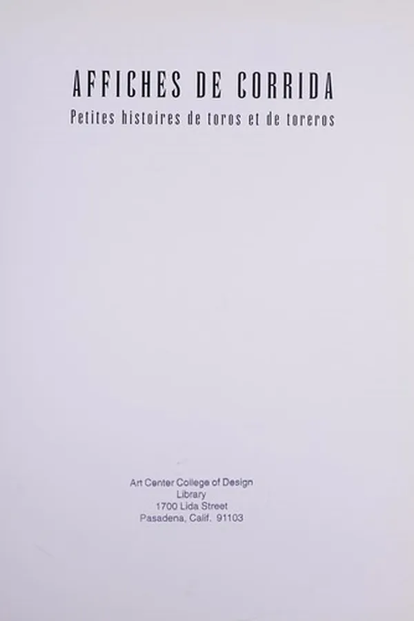Cover of Affiches de corrida