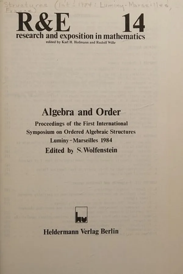 Capa de Algebra and order