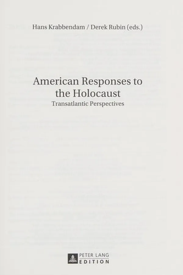 Capa de American Responses to the Holocaust
