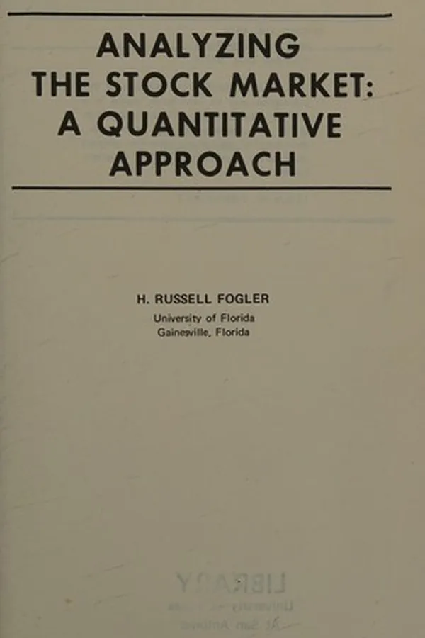 Capa de Analyzing the stock market