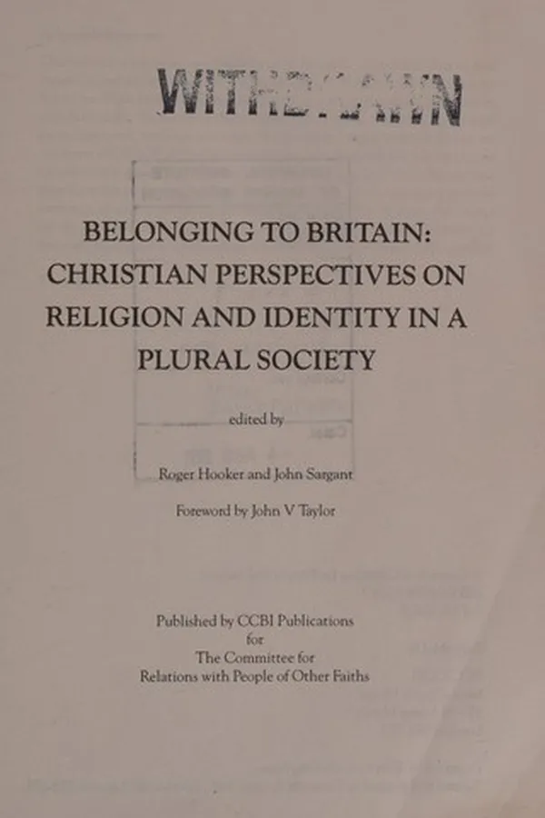 Capa de Belonging to Britain
