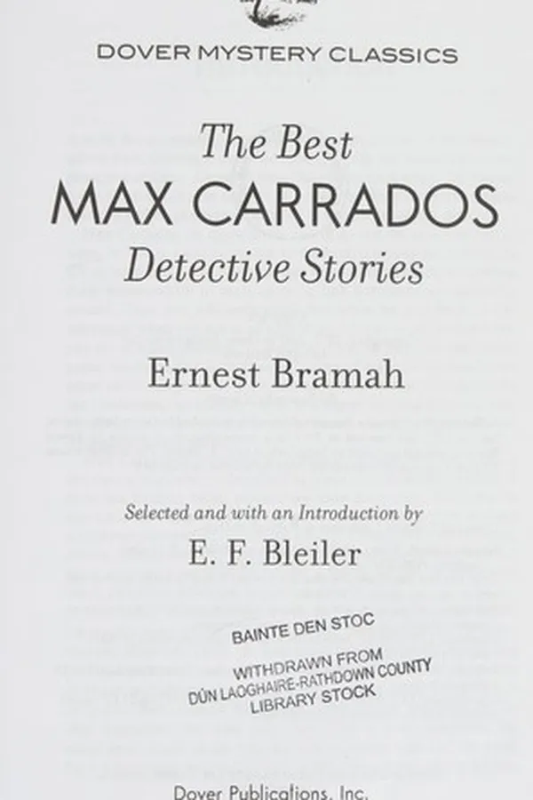 Capa de Best Max Carrados detective stories