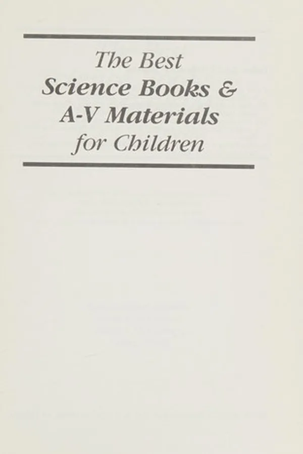 Capa de The best science books & A-V materials for children