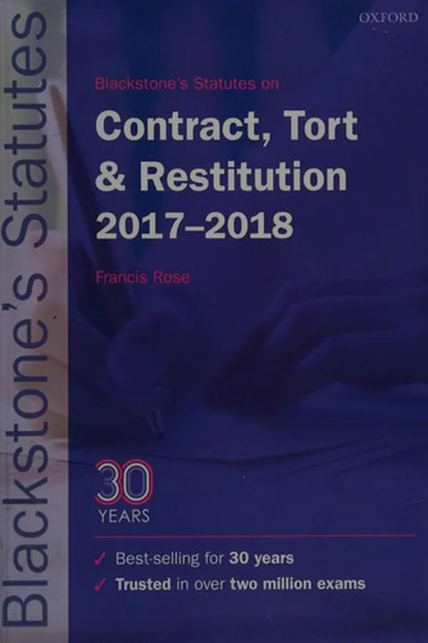 Capa de Blackstone's Statutes on Contract, Tort and Restitution 2017-2018