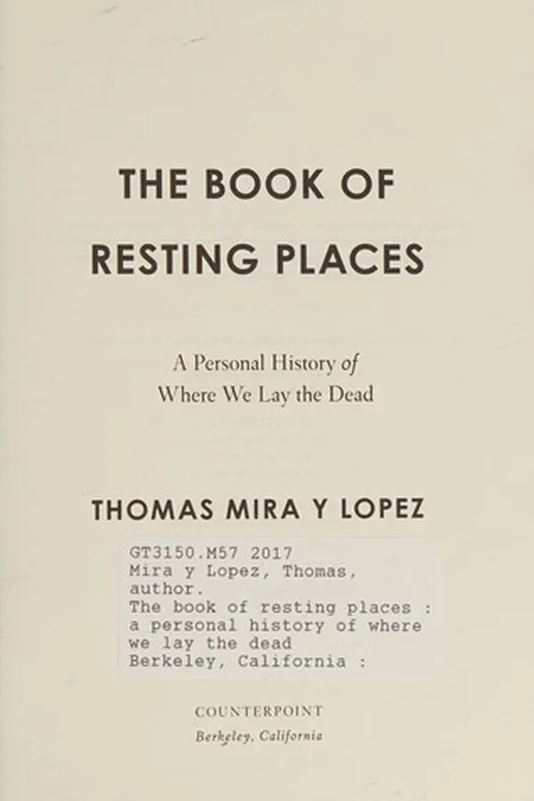 Capa de The book of resting places