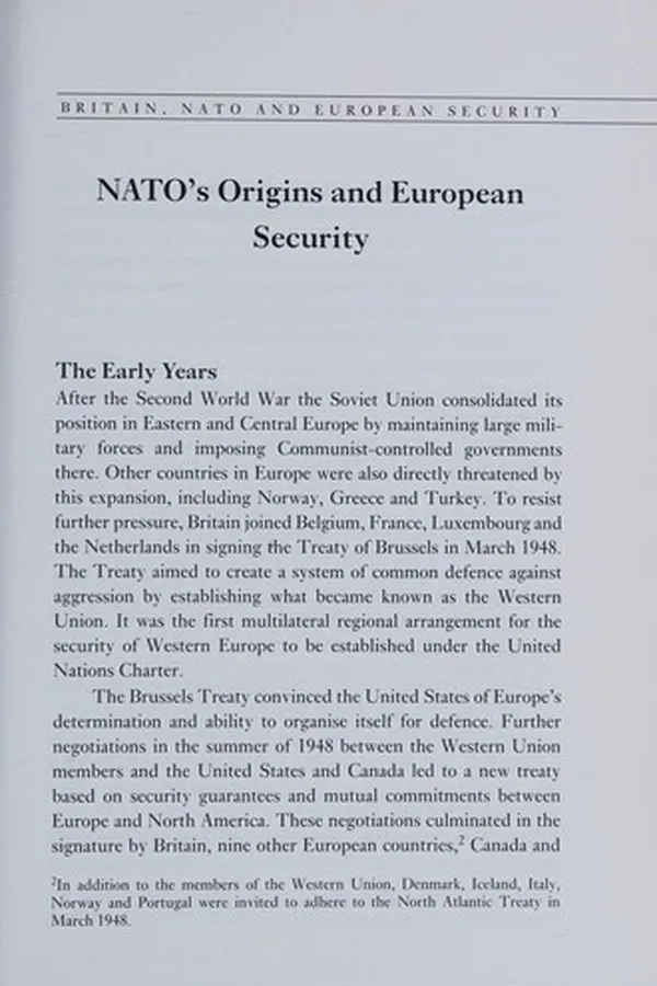 Capa de Britain, NATO and European security