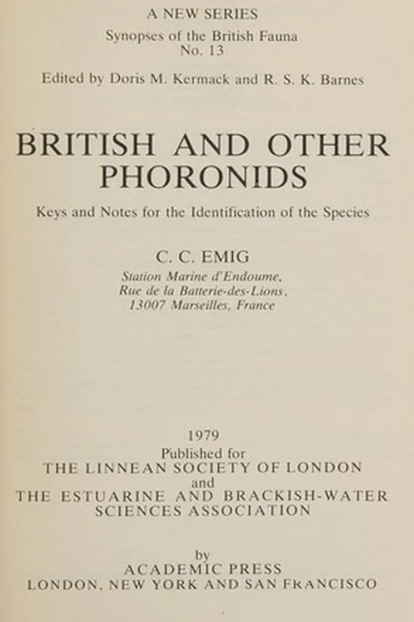 Capa de British and other Phoronids