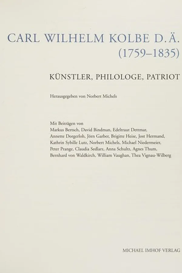 Capa de Carl Wilhelm Kolbe d.Ä. (1759-1835)
