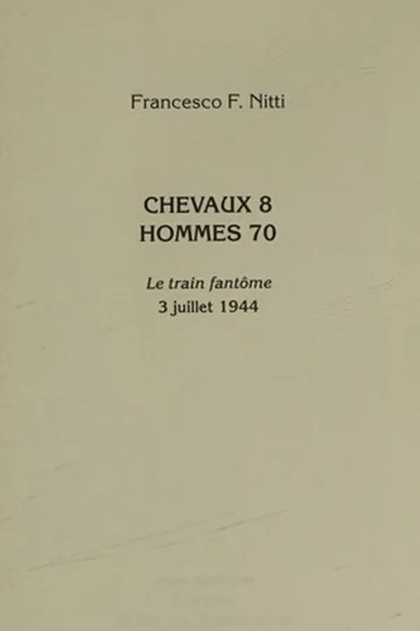 Capa de "chevaux 8 homme 70 ; 3 juillet 1944