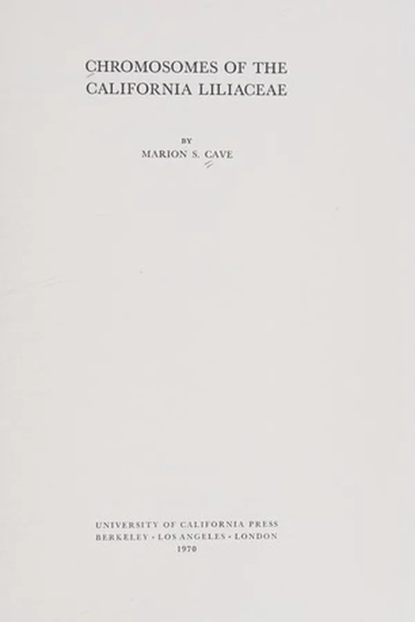 Capa de Chromosomes of the California Liliaceae