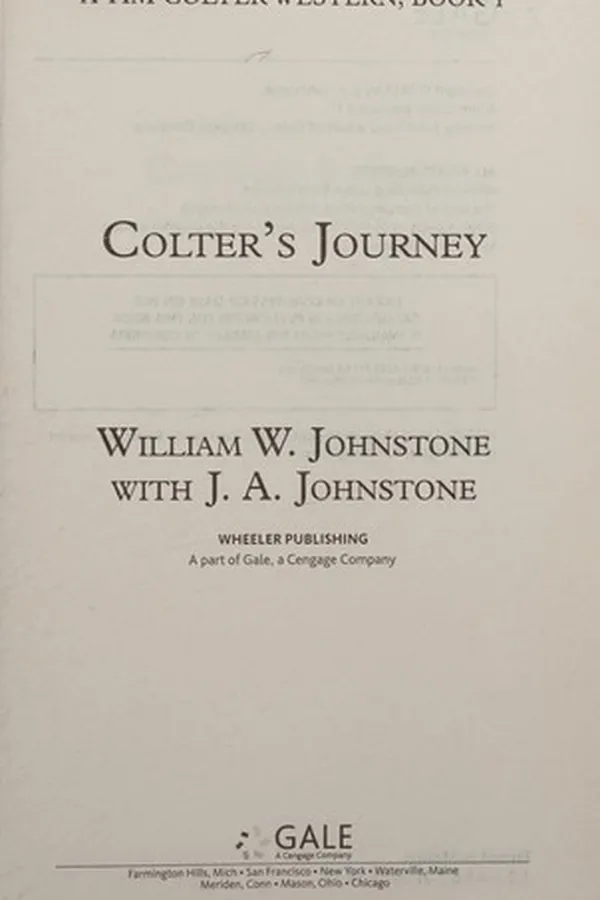 Cover of Colter's Journey