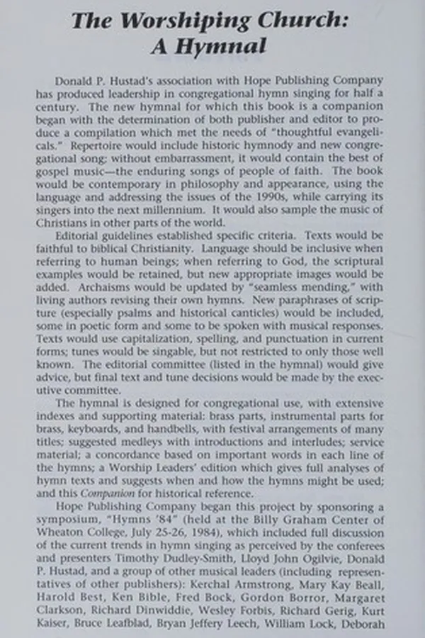 Capa de Companion to The worshiping church