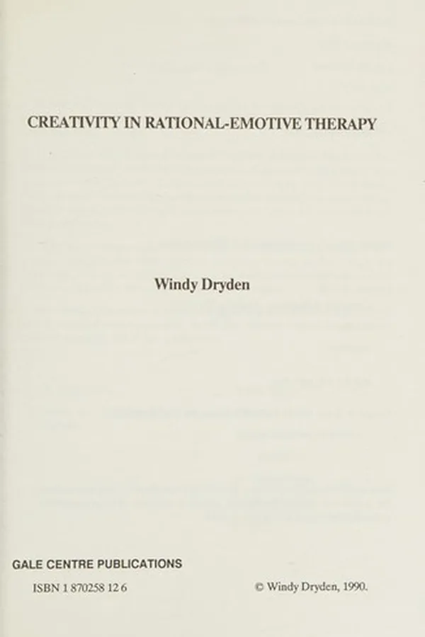 Capa de Creativity in rational-emotive therapy