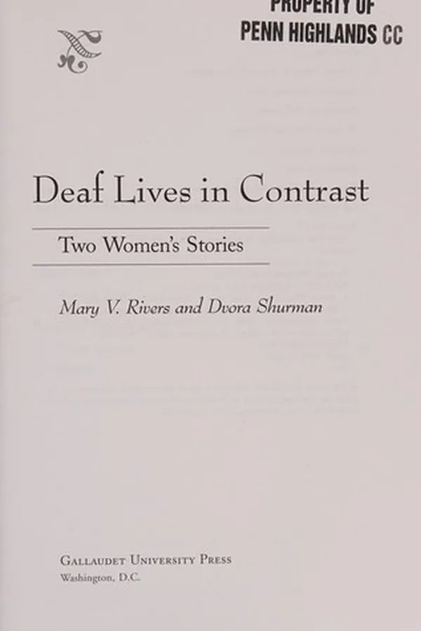 Capa de Deaf lives in contrast