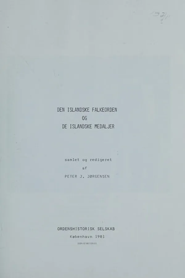 Capa de Den islandske Falkeorden og de islandske medaljer