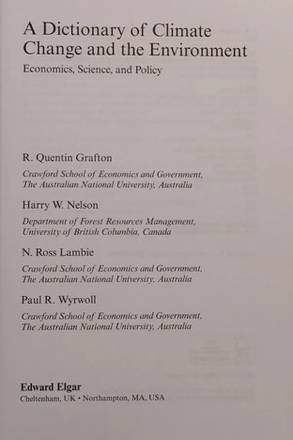 Capa de A dictionary of climate change and the environment