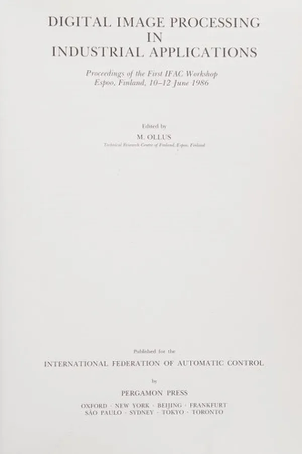 Capa de Digital Image Processing in Industrial Applications