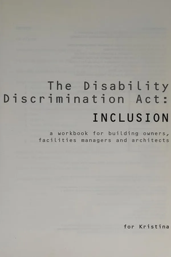 Capa de The Disability Discrimination Act: inclusion