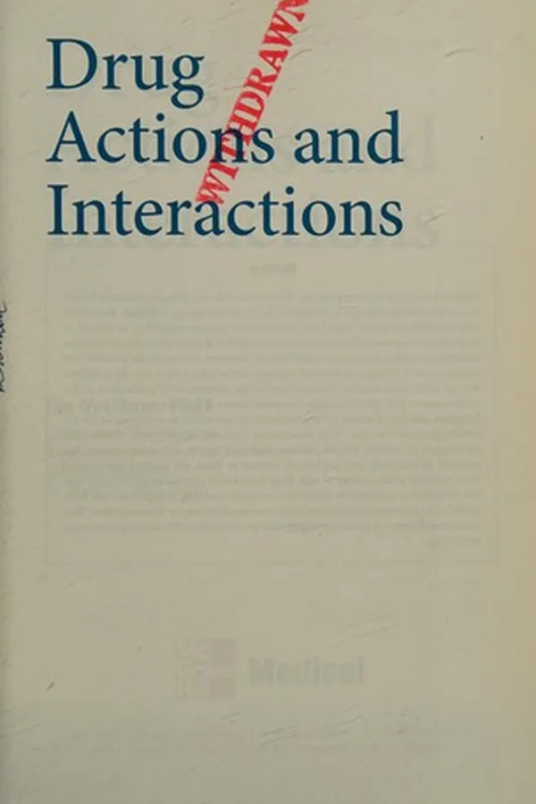 Cover of Drug actions and interactions