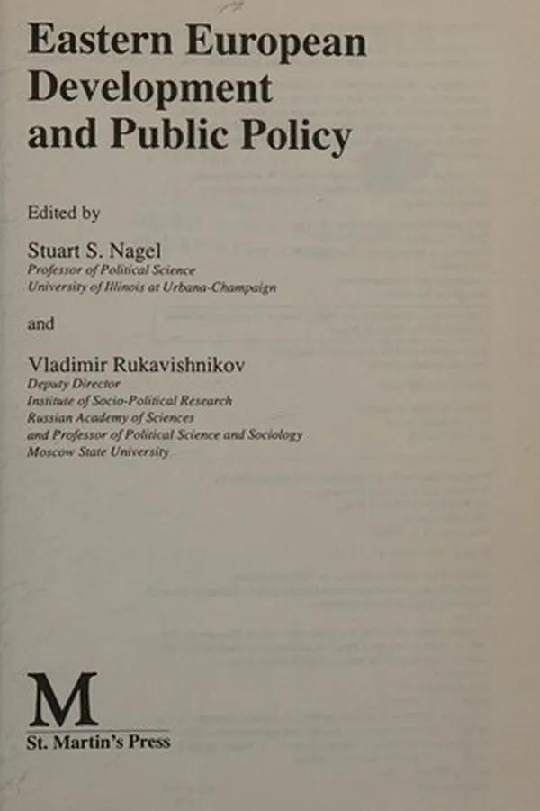 Capa de Eastern European development and public policy