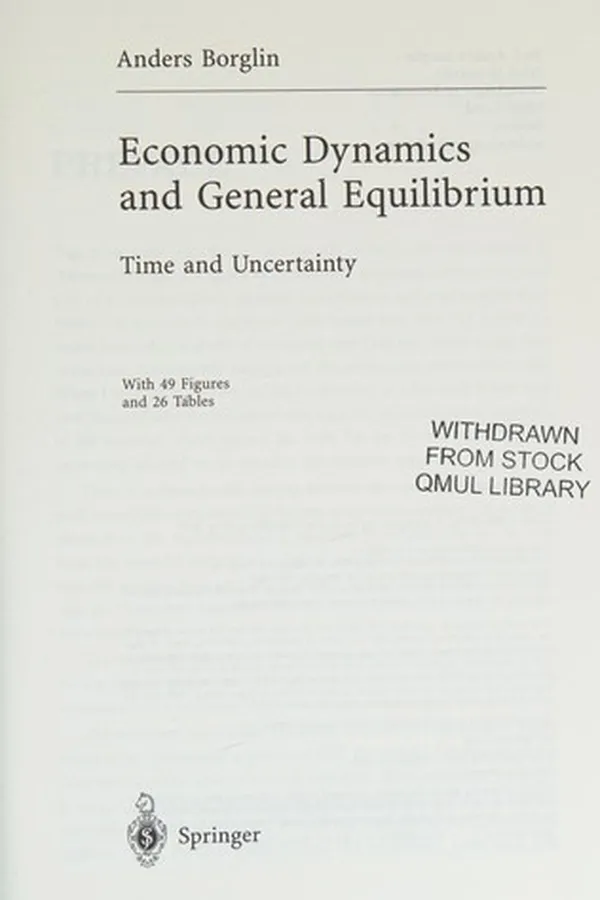 Capa de Economic dynamics and general equilibrium