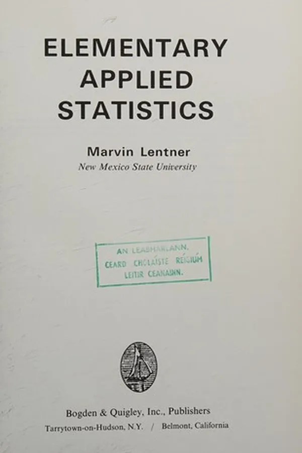Capa de Elementary applied statistics
