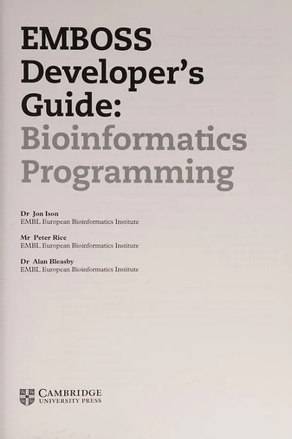 Capa de EMBOSS Developer's Guide