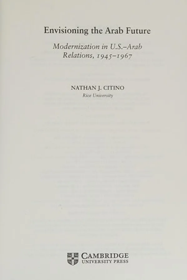 Cover of Envisioning the Arab Future