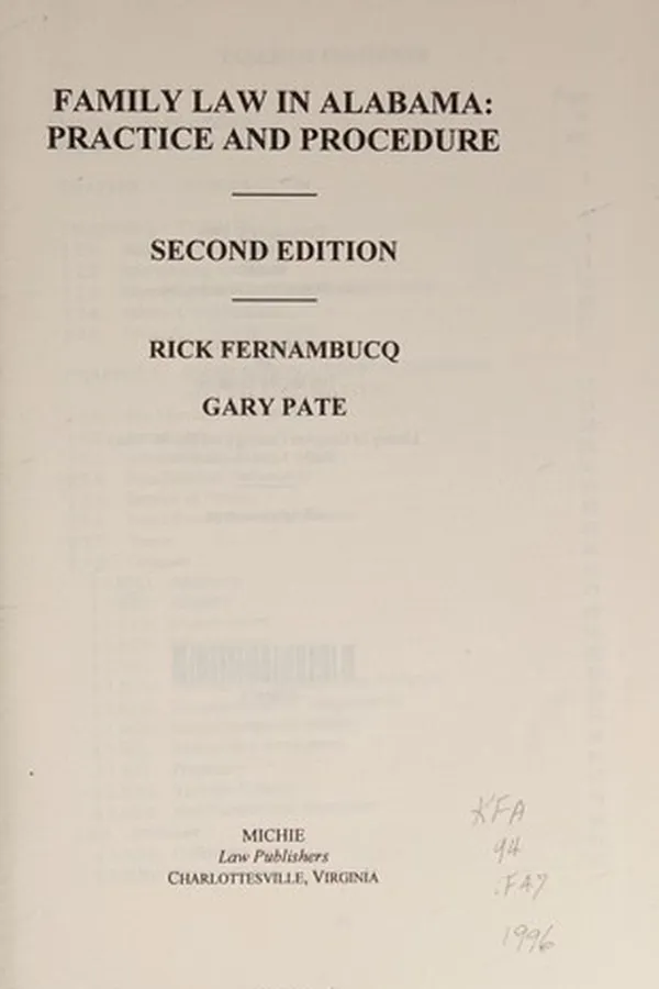 Capa de Family law in Alabama