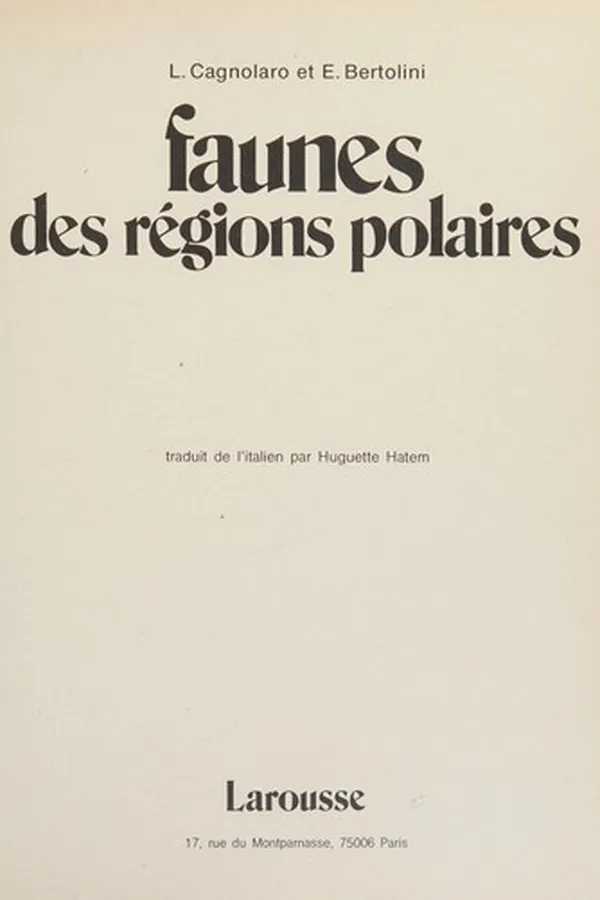Capa de Faunes des régions polaires