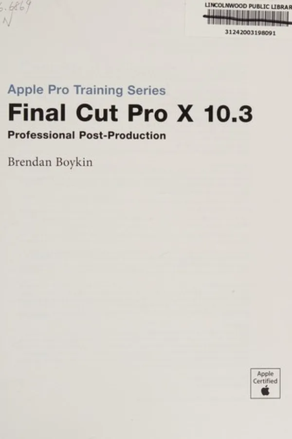 Capa de Final Cut Pro X 10. 3 - Apple Pro Training Series