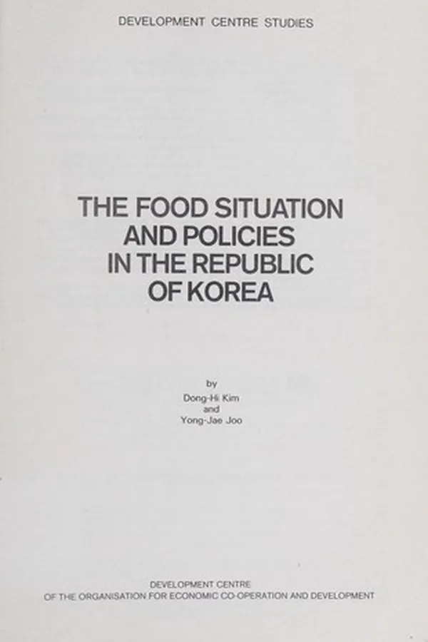 Capa de The food situation and policies in the Republic of Korea