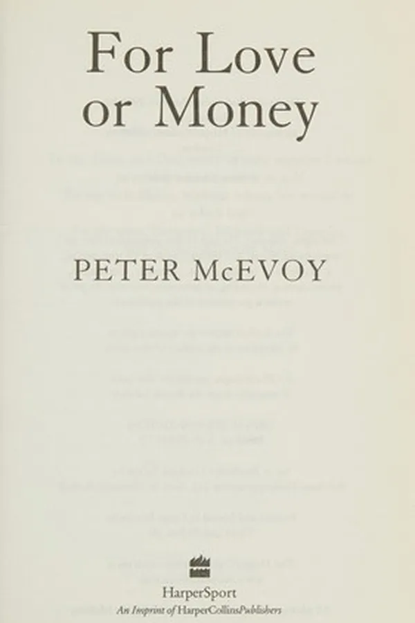 Capa de For love or money