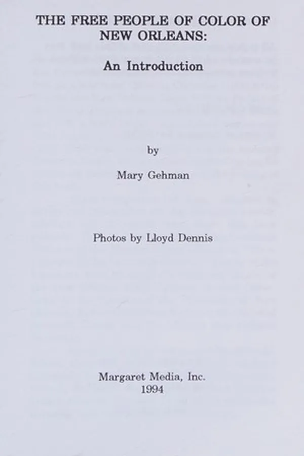 Capa de The free people of color of New Orleans