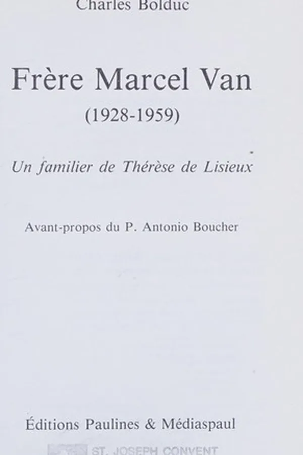 Capa de Frère Marcel Van (1928-1959)