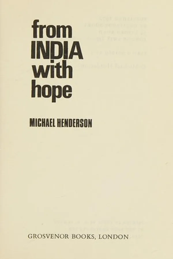 Cover of From India with Hope