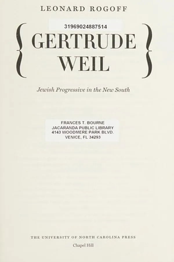 Capa de Gertrude Weil