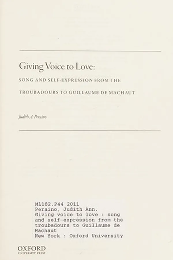 Capa de Giving voice to love