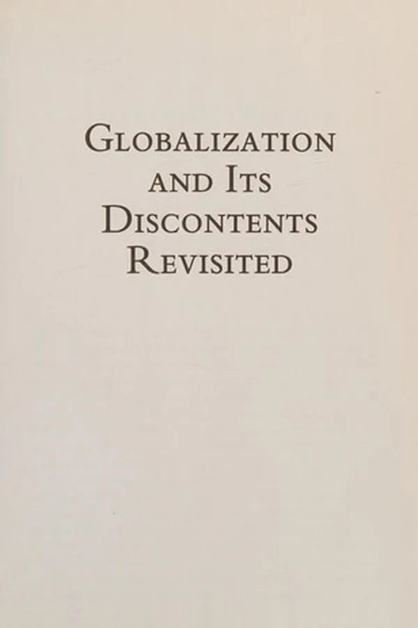 Cover of Globalization and Its Discontents