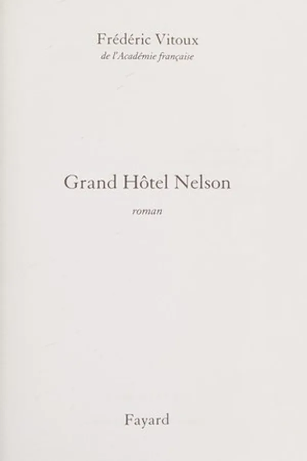 Capa de Grand hôtel Nelson