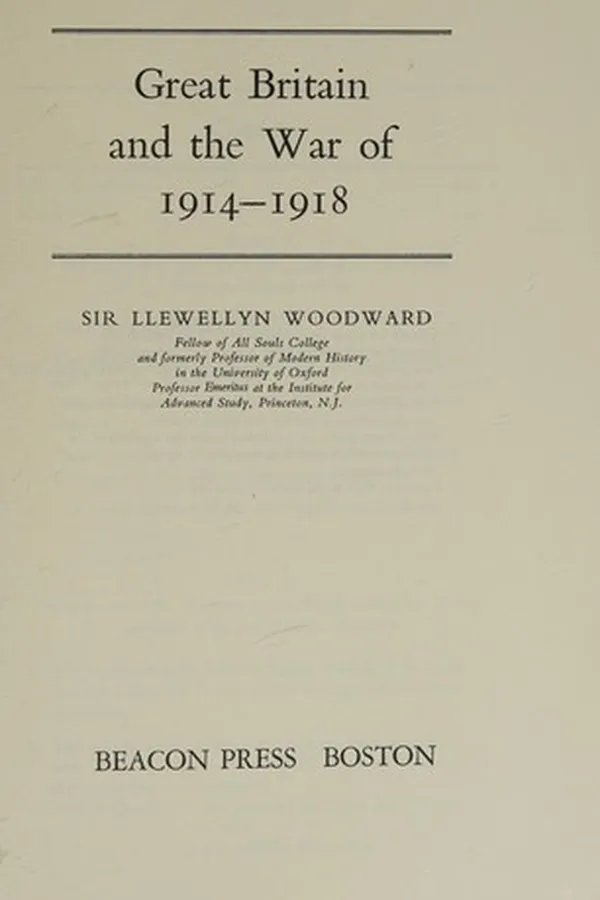 Capa de Great Britain and the War of 1914-1918